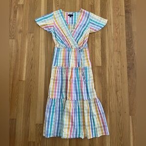 J. Crew Rainbow Striped Midi Dress